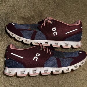 On Running Women's Sneakers in Burgundy and Navy